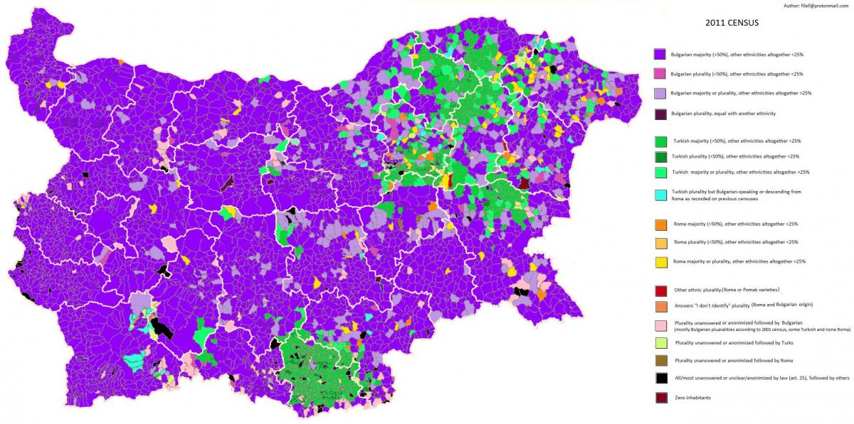 mapa Bulgaria etnikoa