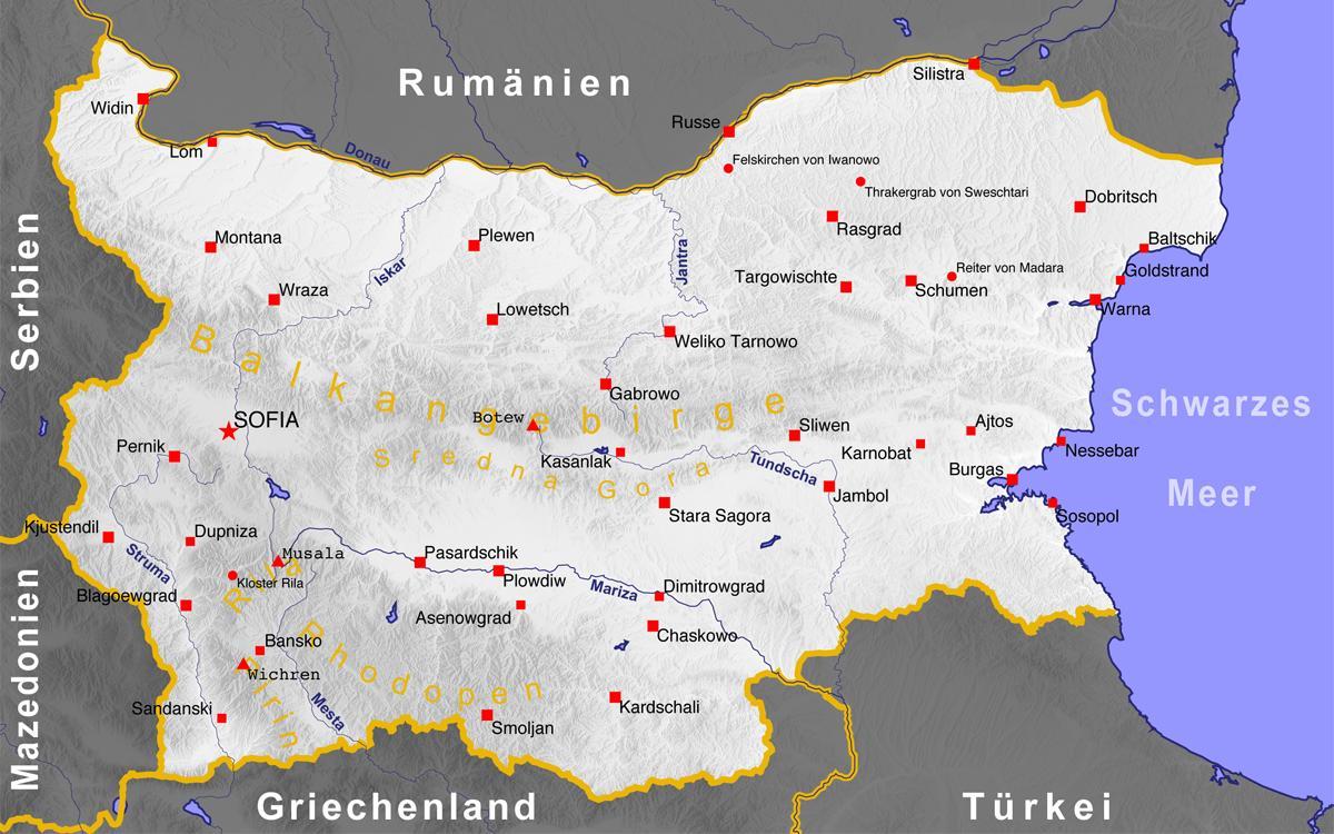 Bulgaria hirien mapa