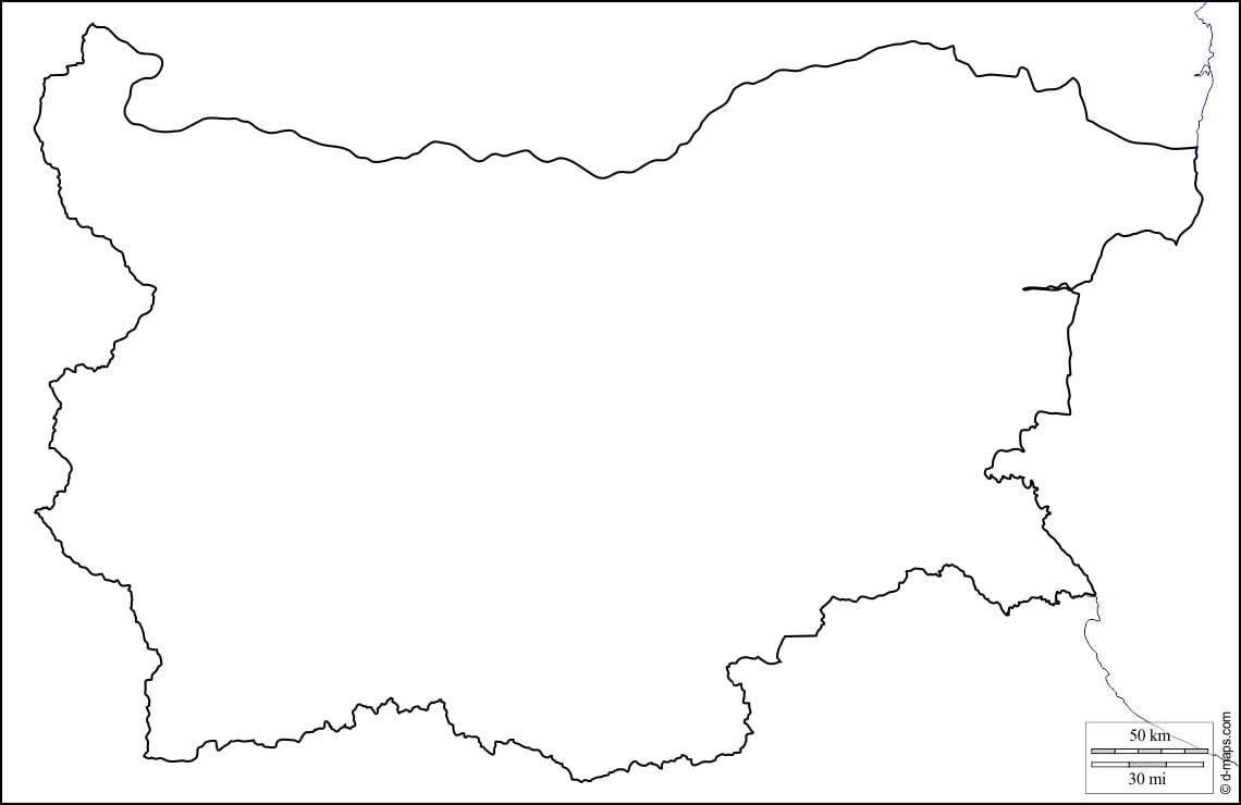 mapa Bulgaria mapa, eskema