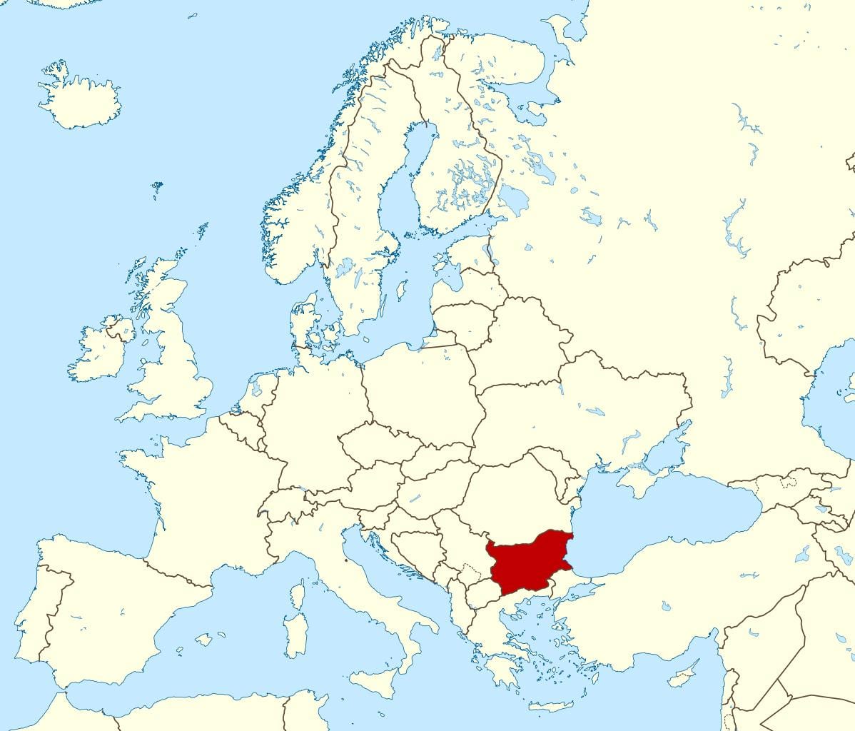 munduko mapa erakutsiz Bulgaria