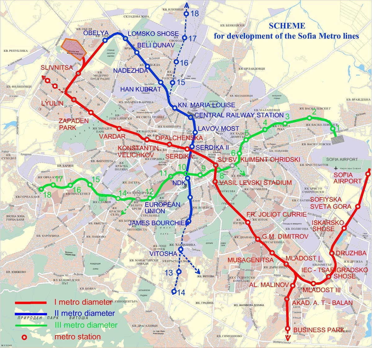 mapa Bulgaria metro