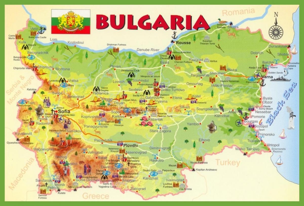 Bulgaria ibilbideak mapa