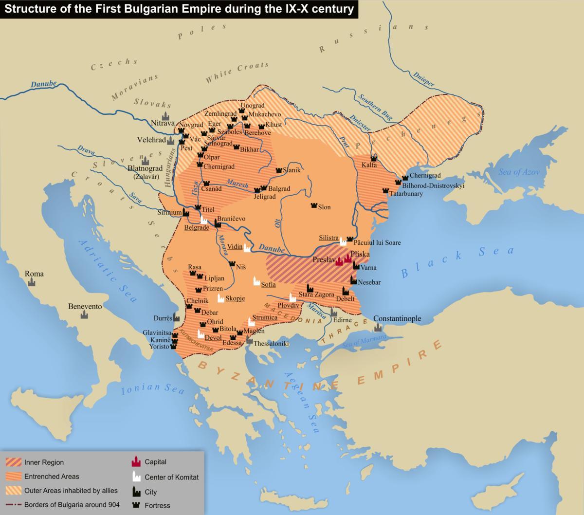 mapa Bulgarian inperio