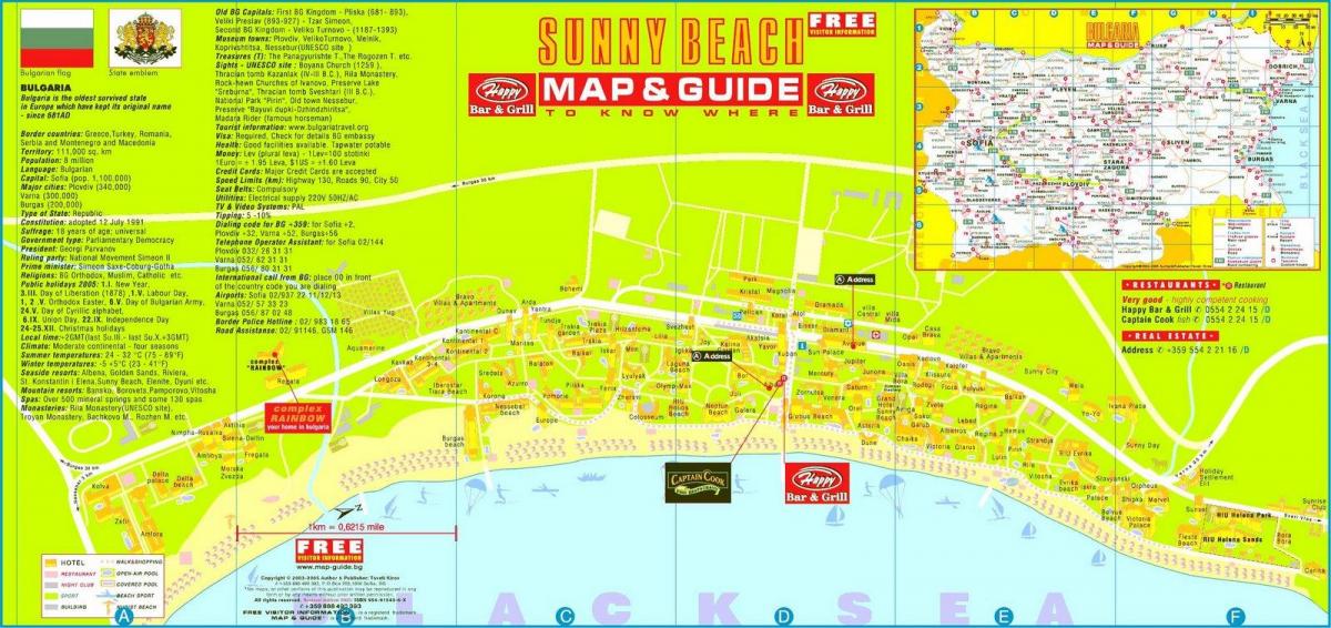turismo mapa sunny beach Bulgaria