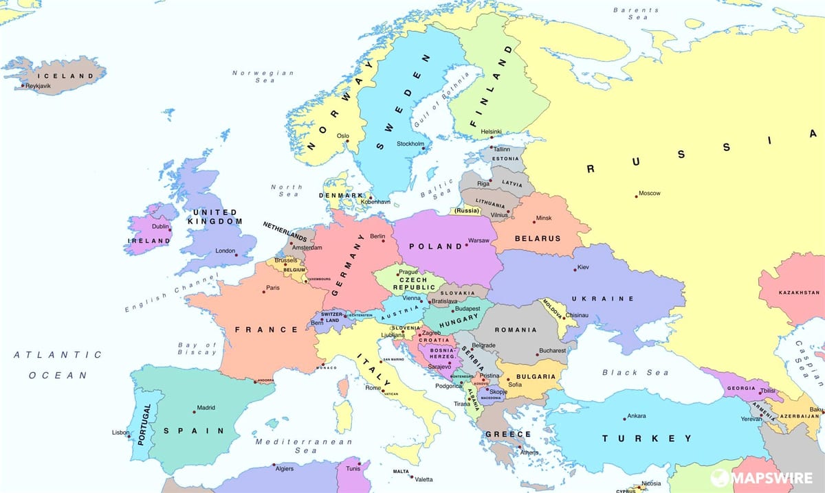 mapa europa erakusten Bulgaria