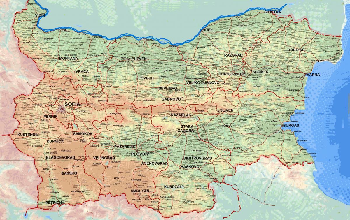 mapa zehatza mapa Bulgaria