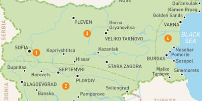 Bulgaria eskualde mapa
