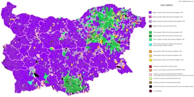 Mapa Bulgaria etnikoa
