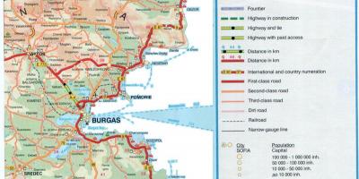 Bulgarian itsaso beltzeko kostaldean mapa