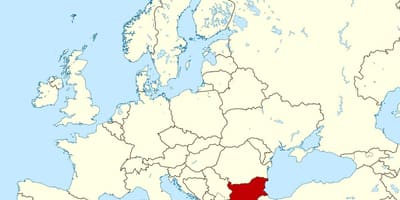 Munduko mapa erakutsiz Bulgaria