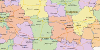 Mapa politiko Bulgaria