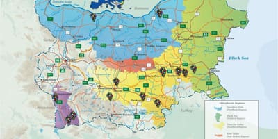 Mapa Bulgarian ardoa