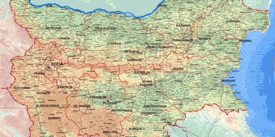 Mapa zehatza mapa Bulgaria