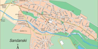 Mapa sandanski Bulgaria